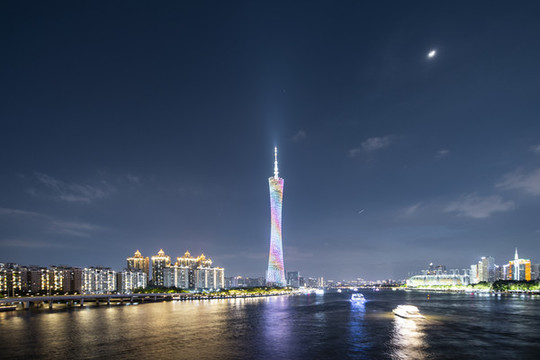 廣州地標(biāo)建筑廣州塔日落風(fēng)光