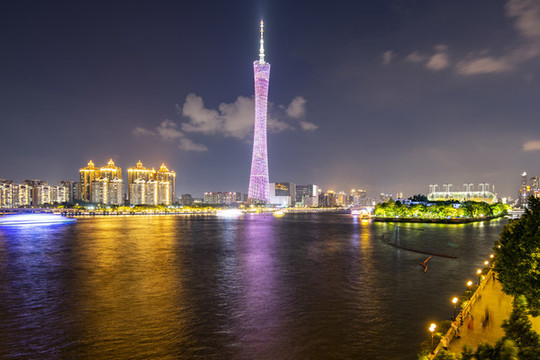 廣州地標(biāo)建筑廣州塔夜景