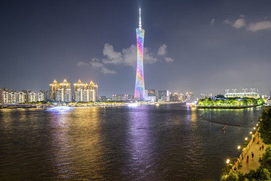 廣州地標建筑廣州塔夜景