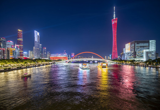 廣州珠江新城天際線廣州塔夜景