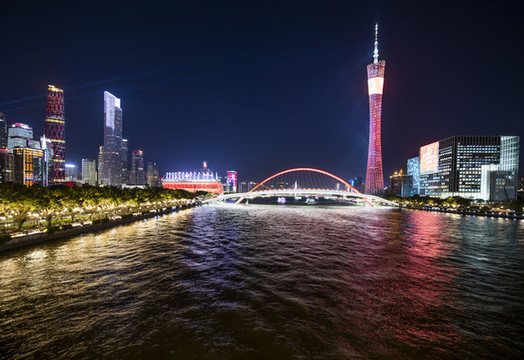 廣州珠江新城廣州塔城市夜景
