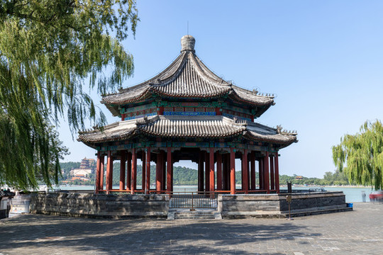 北京頤和園八角亭