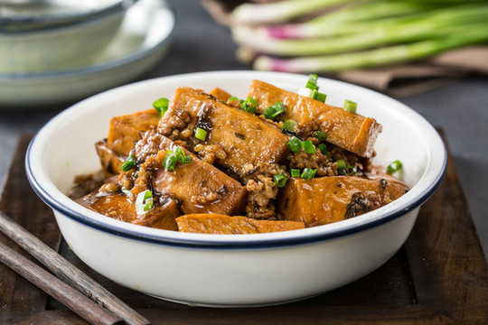 欖菜肉松豆腐
