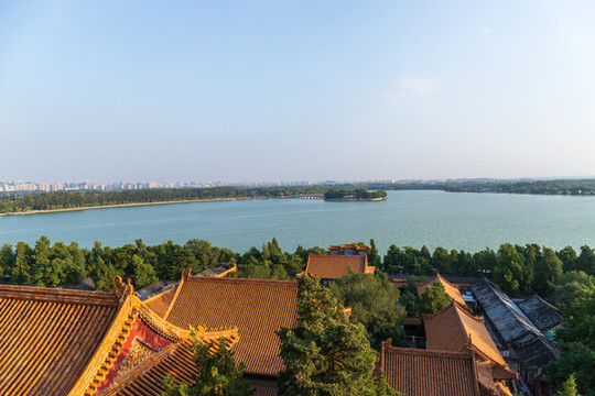北京頤和園昆明湖與排云殿