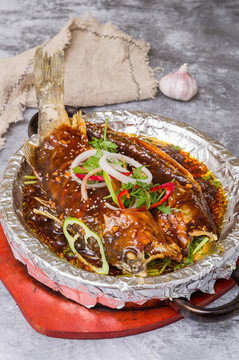 石板燒汁海鱸魚