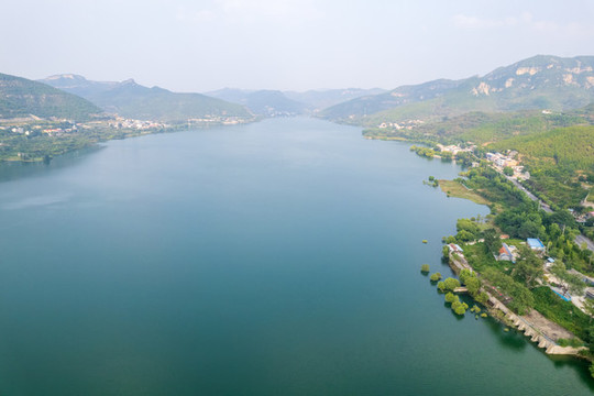 航拍濟南錦繡川水庫