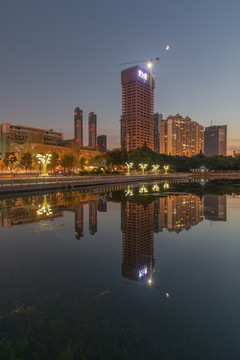 武漢西北湖公園夜景