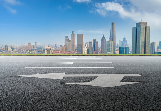 道路地面和城市景觀