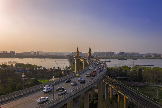 鳥瞰南京長江大橋