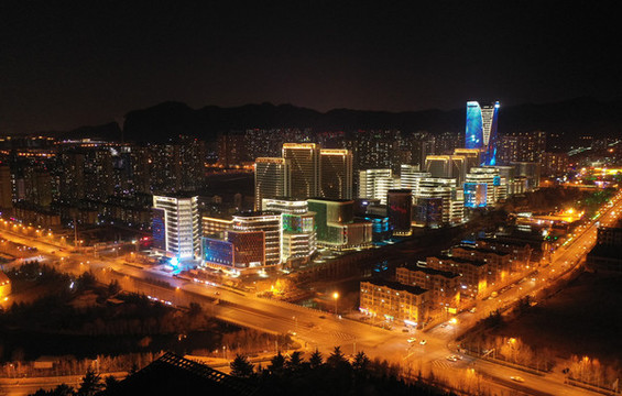 青島李滄區(qū)城市風(fēng)光夜景