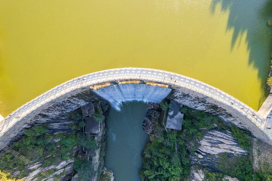 航拍濟(jì)南黃巢水庫(kù)