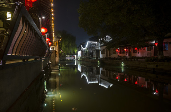 中國(guó)上海錦溪古鎮(zhèn)夜景