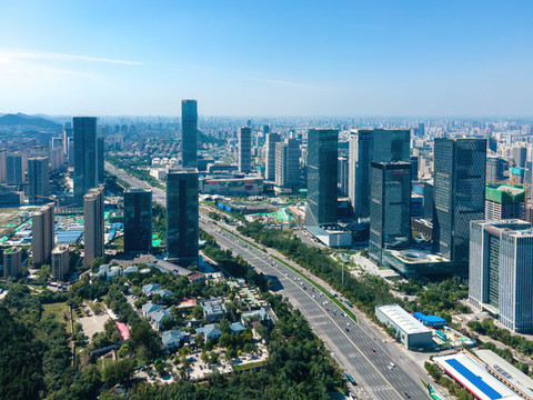 航拍山東濟(jì)南市容市貌