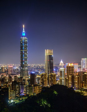 中國臺北101大廈夜景