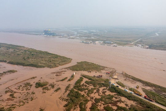 航拍黃河入海口生態(tài)旅游區(qū)