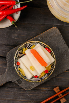 泡椒蘿卜條咸菜干泡菜
