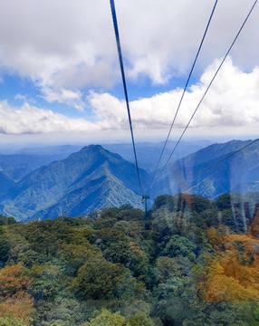 梵凈山索道俯視圖