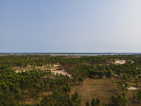 航拍海邊小鎮(zhèn)