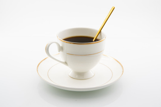 白背景特濃速溶黑咖啡歐式咖啡杯