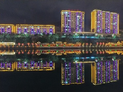 貴州錦屏清水江夜景