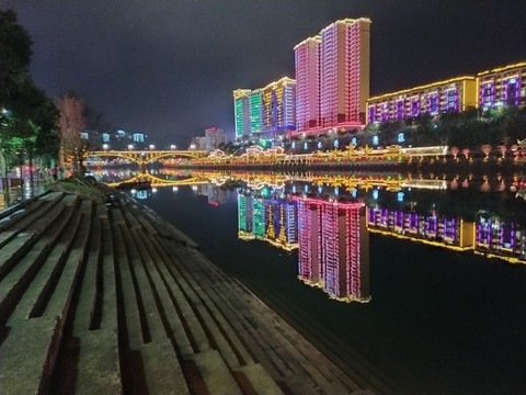 貴州錦屏清水江夜景