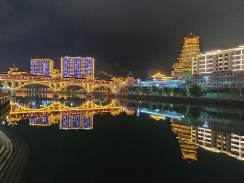 貴州錦屏清水江夜景
