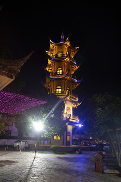 周莊古鎮(zhèn)全福塔夜景