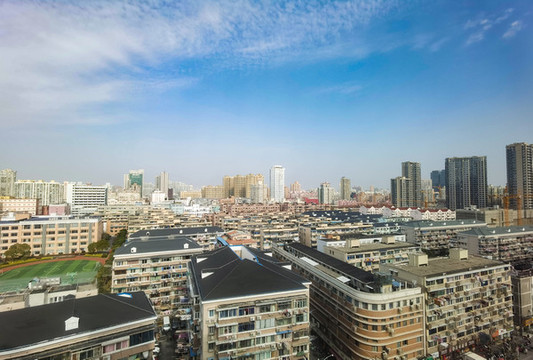 俯拍上海城市風(fēng)光