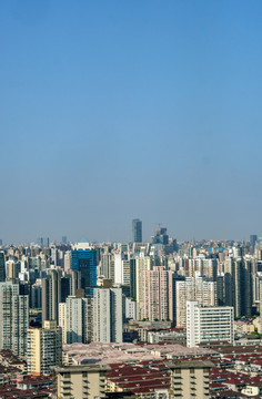 俯拍上海城市建筑