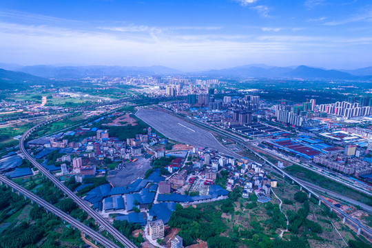 廣西桂林城北區(qū)城市建筑航拍