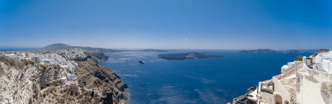 希臘圣托里尼海島火山口自然景觀