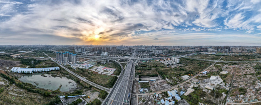 合肥郎溪路與裕溪路交口航拍全景