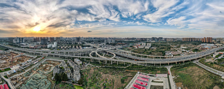 合肥郎溪路與裕溪路交口航拍全景