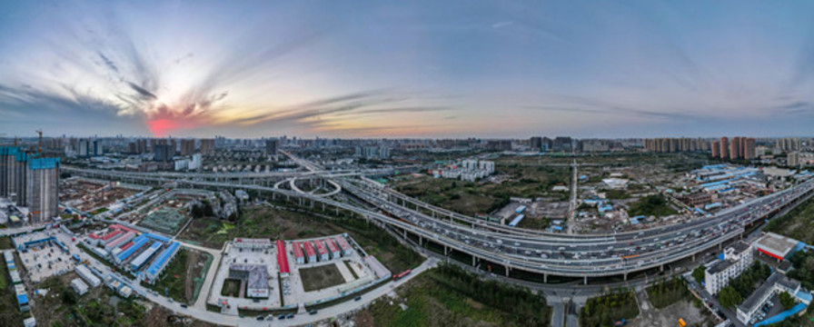 合肥郎溪路與裕溪路交口航拍全景