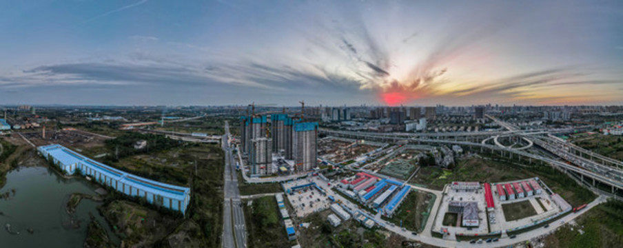 合肥郎溪路與裕溪路交口航拍全景
