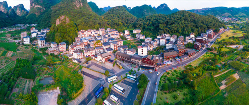 全景航拍陽朔歷村