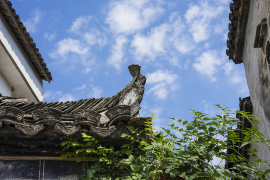 安徽黟縣西遞古村景區(qū)徽派建筑