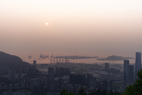 港灣晚霞