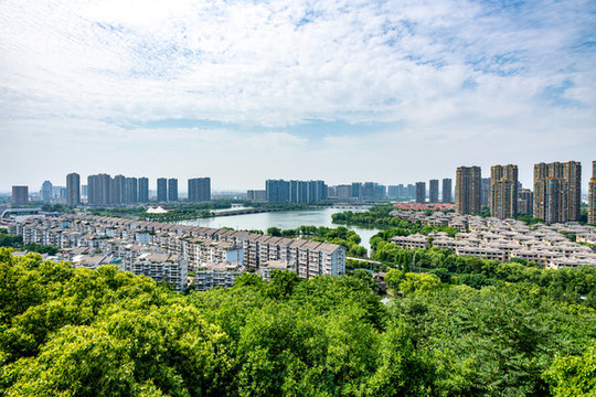 浙江紹興文筆塔上看紹興城市風(fēng)光
