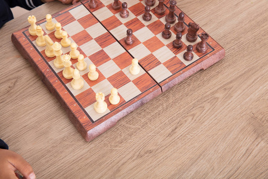 國際象棋課棋盤特寫拍攝