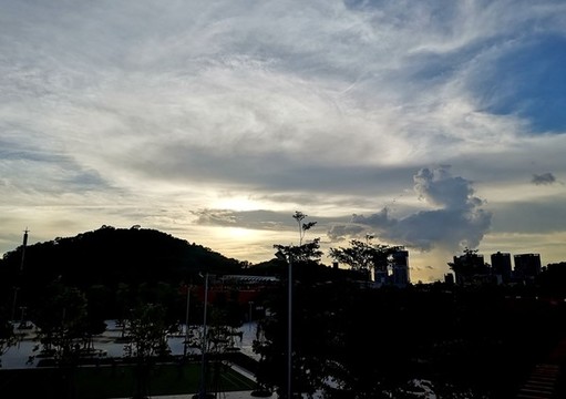 傍晚夕陽天空