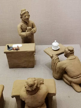 拜師敬茶場景泥塑