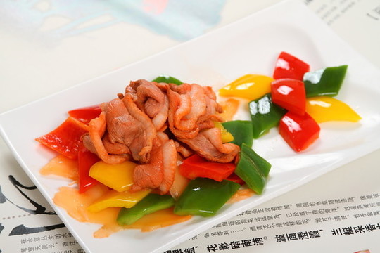 雙椒炒爽肉