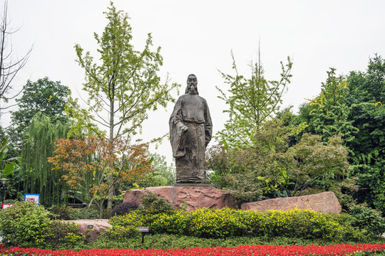 成都浣花溪公園杜甫雕塑