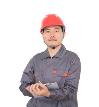 建筑工程師手拿文件看著鏡頭