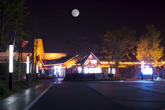松滋稻谷溪濕地公園夜景