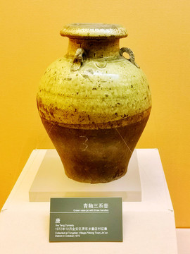 唐代青釉三系壺