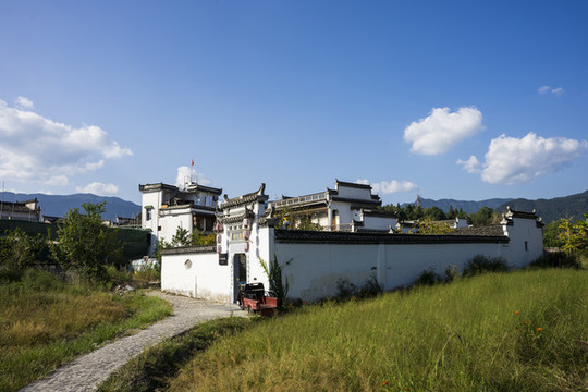 安徽宏村景區(qū)農(nóng)家小院徽派建筑