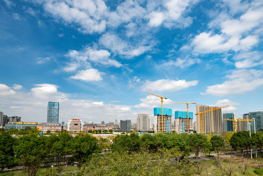 徐匯濱江建筑天臺(tái)拍攝城市風(fēng)光