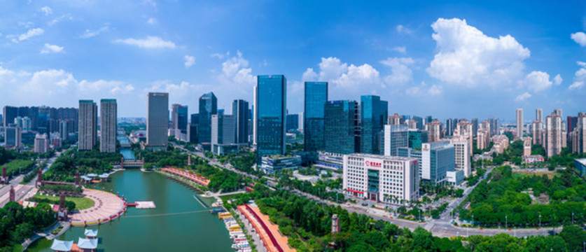 佛山千燈湖區(qū)域城市建筑風(fēng)光全景